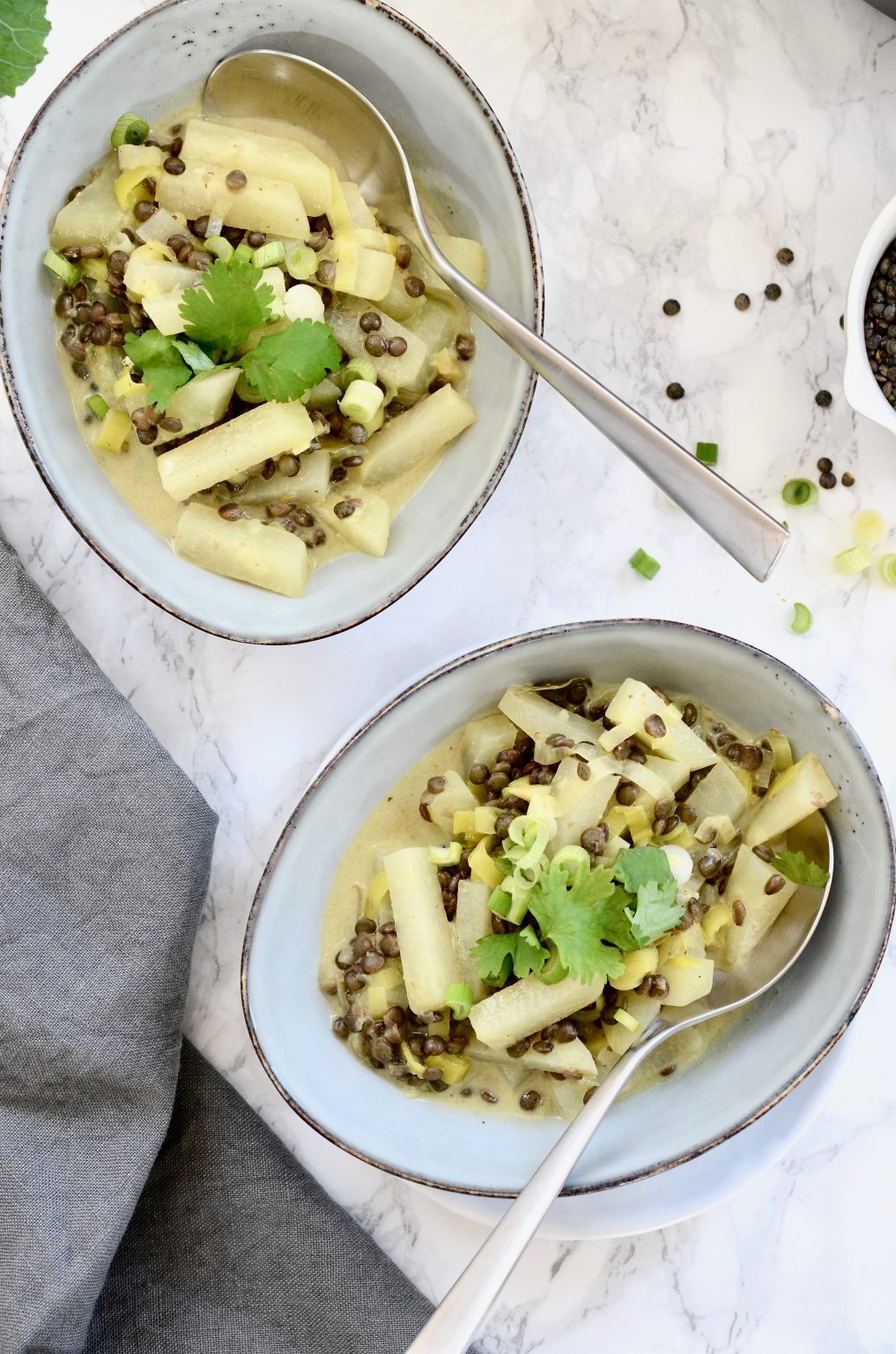 KohlrabiKokoscurry mit grünen Linsen Alternativen. Schokoladenpfeffer